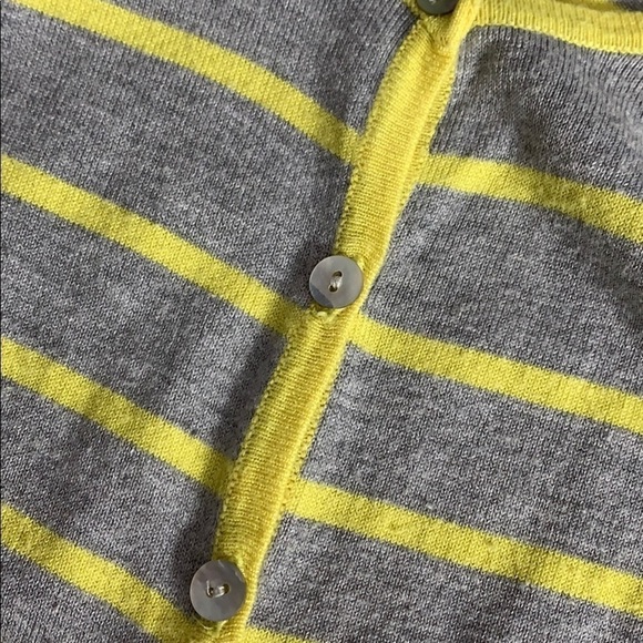Forever 21 yellow and grey striped cardigan sweater small - Picture 7 of 8